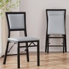 VECELO Foldable Dining Chairs Set of 2/4/6, No Assembly Heavy-Duty Metal Frame, Kitchen and Living Room Chairs, Black/Brown - 3 of 4