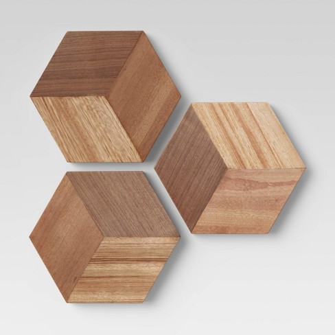 Set Of 3 Wood Tile Brown Project 62 Target