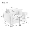 46.9"W Chenille Fabric Upholstered Oversized Accent Armchair, Comfy Single Sofa with Pillow - ModernLuxe - 3 of 4