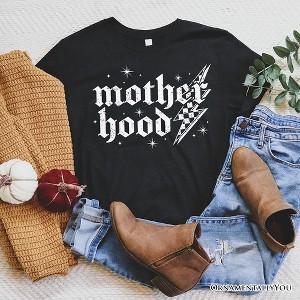 Checkered Motherhood Lightning T-Shirt, Black and White Retro Tee for Strong Mothers| OrnamentallyYou - 1 of 4