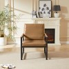 GlasFlength Accent Chairs Modern Tech Fabric Armchair with Padded Armrests Simple Design for Living Room Office, Brown, 29.13"*27.95"*36.22" - 2 of 4