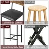 ODK Bar Stools Set of 4, Kitchen Bar Stools with Footrest, PU Upholstered Counter Height Barstools, Bar Chairs with Back for Apartment, Counter Bar - 3 of 4