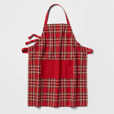 Cotton Plaid Adult Apron Red - Threshold™