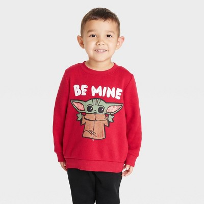 Toddler Boys' Star Wars Baby Yoda Pullover Sweatshirt - Red