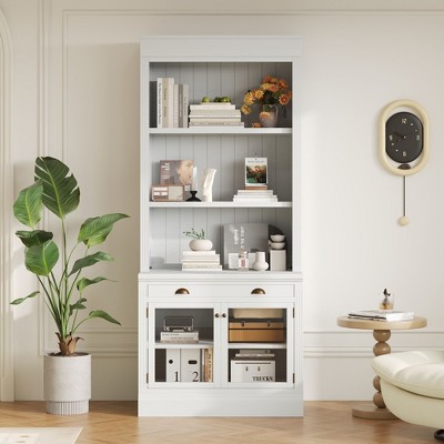 Sapphtopaz Modern Bookcase with Open Shelves, Display Storage Bookshelf for Living Room, Home Office