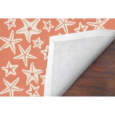 Liora Manne Capri Starfish Indoor/Outdoor Rug Coral 2' x 8'