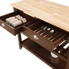 American Heritage 3 Tier Butcher Block Kitchen Cart with Drawers - Breighton Home - 4 of 4