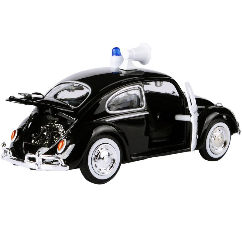 1966 Volkswagen Beetle Police Car Black and White 1/24 Diecast Model Car by Motormax, 3 of 4