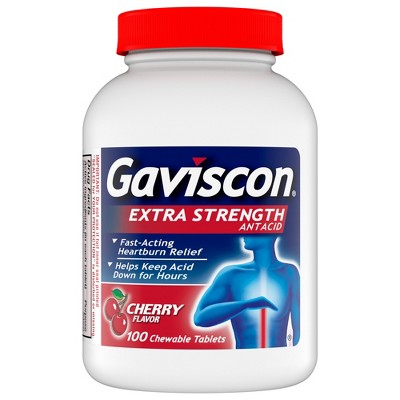 Gaviscon Extra Strength Antacid - Cherry (100 Tablets)