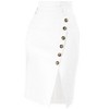 Allegra K Women's Vintage Button Decor Belted Split Front Knee Length Pencil Skirt - 3 of 4