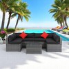 Mshliw 5-Piece PE Rattan Sectional Outdoor Furniture Set, Cushioned U-Sofa with 2 Pillows, Wicker & Cushions for Patio, Backyard, or Balcony - 4 of 4
