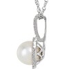 Pompeii3 Sterling Silver 7mm Freshwater Cultured Pearl & .015 CTW Diamond 18" Necklace - 2 of 3
