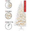 Perfect Holiday 5' Pre-lit White Snow Flocked Castle Pine Christmas Tree with Metal Stand and Instant Connect - 3 of 4