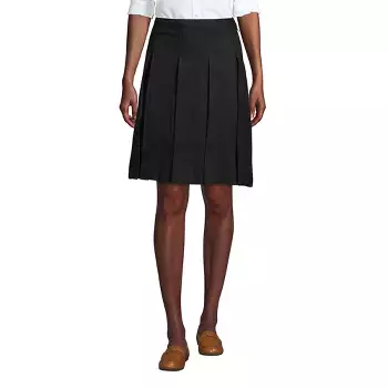 Lands' End Lands' End School Uniform Women's Tall Solid Box Pleat Skirt ...