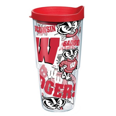 NCAA Wisconsin Badgers All Over Classic Tumbler with Lid - 24oz