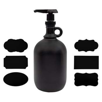 Darware Half Gallon Glass Pump Dispenser Bottle, 64oz Jug w/ Pump for Sauces, Syrups, Soaps and More