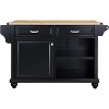 Acekool Grey Kitchen Island Cart with 2 Drawers & Spice Rack – Mobile Storage Island with Adjustable Shelves - 2 of 4