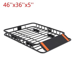 46"x36"x5" Roof Rack Cargo Basket 200 LBS Capacity Universal Fit With Extension - 1 of 4