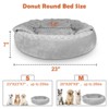 JOEJOY Dog Beds for Small Medium Dogs, Cozy Cuddler Luxury Puppy Pet Bed with Blanket Attached, Donut Round Calming Anti-Anxiety Dog Burrow Cave Bed - 2 of 4