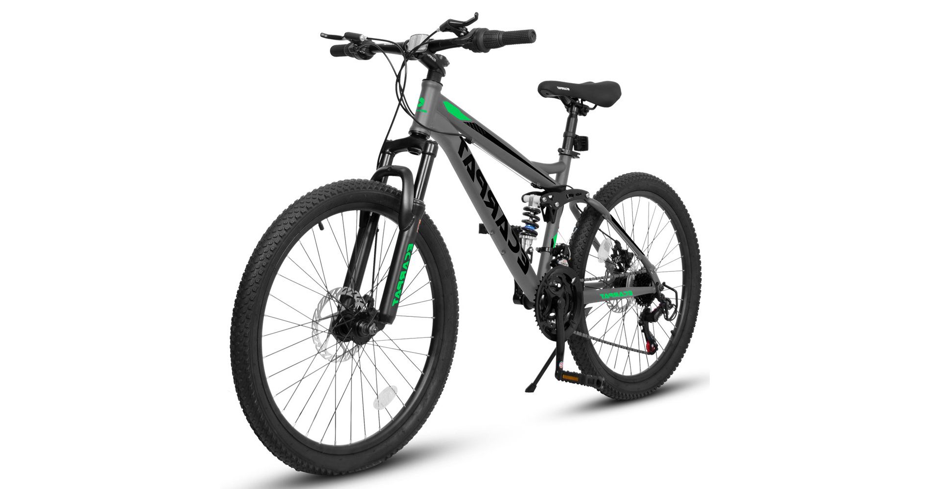 Mountain Bikes Mens Womens, 24", 21-Speed Full Suspension Bicycles With Front Fork & Shock Absorber, Steel Frame Ergonomics City Bike
