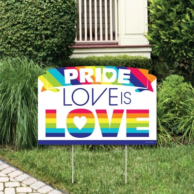 Big Dot of Happiness Love is Love - Gay Pride - LGBTQ Rainbow Party Yard Sign Lawn Decorations - Party Yardy Sign