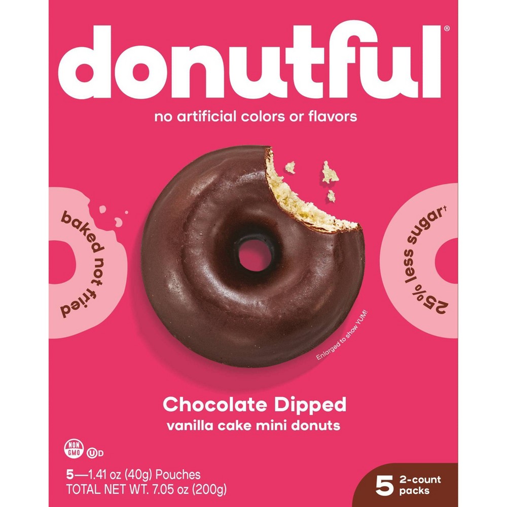 Donutful Chocolate Dipped Mini Donuts - 7.05oz/10ct