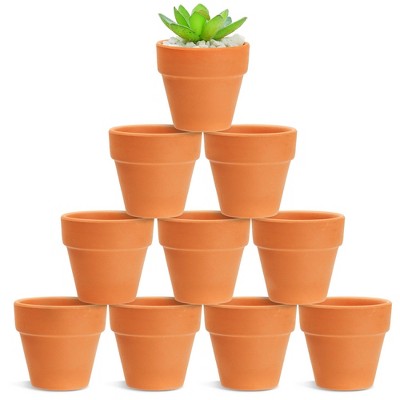 Juvale 2.5 Inch Small Terracotta Pots, Terra Cotta Decor with Drainage Hole, Paintable Pottery Clay Planter for Succulents, Flower Garden