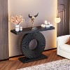 Hommoo 40 inch Console Table with Geometric Base - 2 of 4