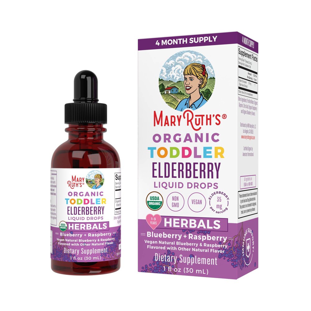 Photos - Vitamins & Minerals MaryRuth's Organics Liquid Toddler Vegan Elderberry Drops - 1 fl oz