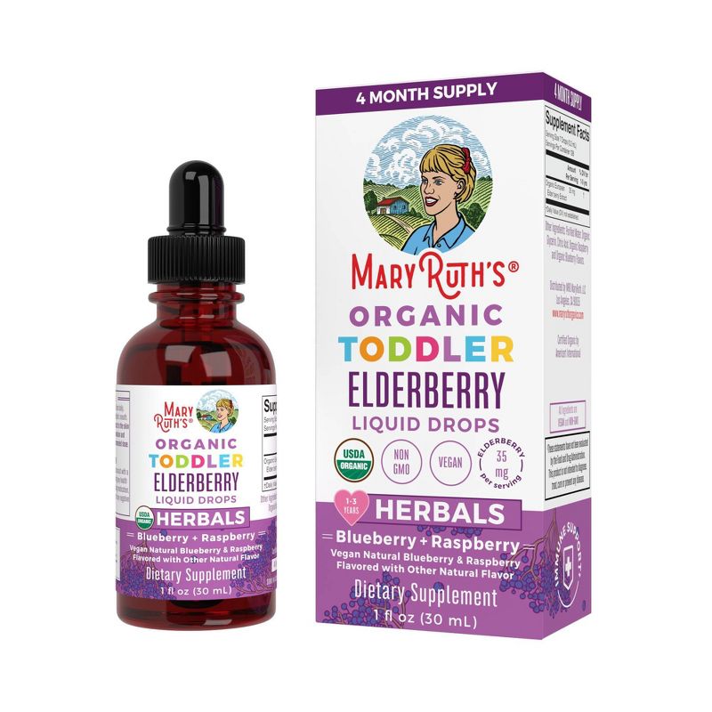 MaryRuth&#39;s Organics Liquid Toddler Vegan Elderberry Drops - 1 fl oz, 1 of 12