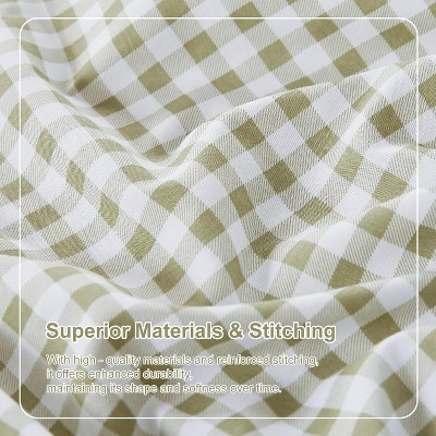 Der Rose BALHAM TRADE-Gingham Queen Sheet Set, Lightweight Super Soft Brushed Microfiber Plaid Bed Sheets Yellow Queen (90" x 98") — фото 5