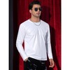 INSPIRE CHIC Men's Round Neck Long Sleeves Shining Disco Metallic T-Shirt - 3 of 4