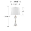 Regency Hill Luca Modern Table Lamps 25 1/2" High Set of 2 Clear Glass Chrome with USB Charging Port Cream Drum Shade for Bedroom Living Room Desk - 4 of 4