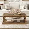 OUTSUPPLY Vintage Coffee Table, Pine Veneer Top & Rubberwood Base, Artistic Center Table for Living Room & Study - 3 of 4