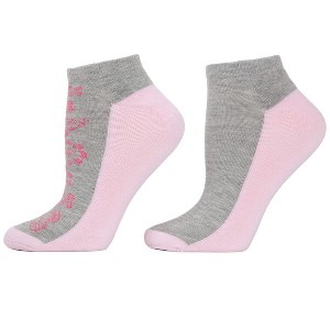 Natori  Butterfly Cushioned No-Show Socks 2-Pack White-Pink 9-11 - 1 of 2