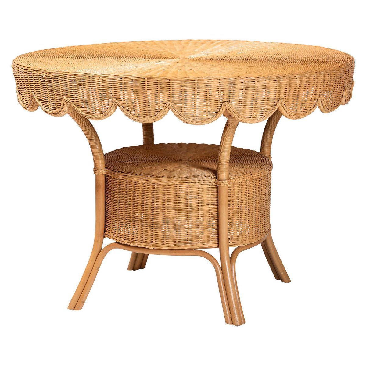bali & pari Keitha Bohemian Rattan 3  Piece Dining Nook Set Light Honey - thumbnail 8