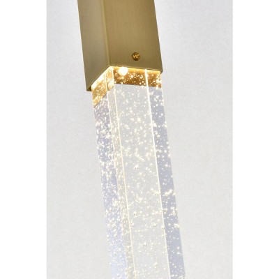 Satin Gold Crystal Raindrop Single Pendant Light
