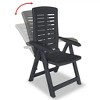 vidaXL Reclining Patio Chairs 2 pcs Plastic Anthracite - 2 of 4