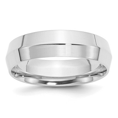 Black Bow Jewelry 6mm 14K White or Yellow Gold Knife Edge Comfort Fit Band