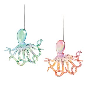 Gallerie II Sparkle Octopus Beach And Coastal Christmas  Christmas XMAS Ornament, Set of 2 - 1 of 4