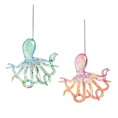 Gallerie II Sparkle Octopus Beach And Coastal Christmas  Christmas XMAS Ornament, Set of 2 - image 1 of 4