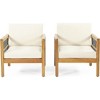 XIYUYEU Outdoor Club Chair, Patio Accent Armchair with Wicker Accents & Acacia Wood Frame, for Garden, Patio, Balcony - 3 of 4