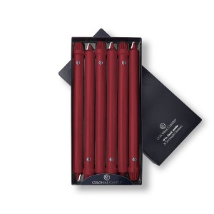 12ct 12" Traditional Cranberry Unscented Dripless Classic Taper Candle - Colonial Candle - 1 of 3