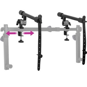 Liquid Stands 2nd Tier Keyboard Stand Attachment with Straps - Arms Only - Double Stand Extender for Square Tube Z Style Stands - 1 of 4