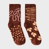 Women's Chocolate Candy Christmas 2pk Crew Socks - Brown 4-10 - 2 of 4