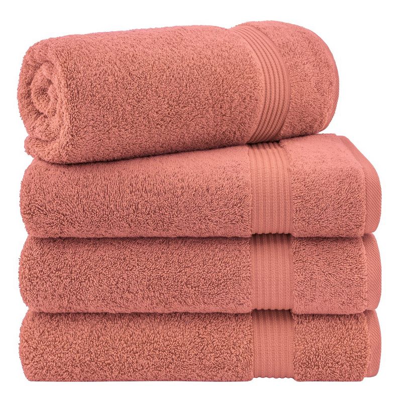 American Soft Linen Bekos 4 Pack Bath Towel Set, 100% Cotton Bath Towels for Bathroom, 1 of 8
