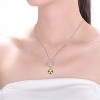 Guili Sterling Silver Two-Tone Necklace with White Gold Plated Chain and 14K Gold Plated Sphere Pendant - Modern Toggle Design for Elegant Style - 3 of 3