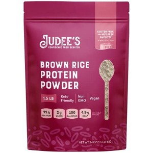 Judees Brown Rice Protein Powder (80% Protein) 1.5 lb Non-GMO and Sprouted - Dairy-Free and Keto-Friendly Plant-Based Protein - 1 of 4