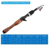 Unique Bargains Fiberglass Portable Collapsible Travel Fishing Rod Black & Wood Color 1 Pc - 2 of 3
