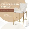 White counter height bar stools, bar height armchairs, velvet fabric stools - 3 of 4